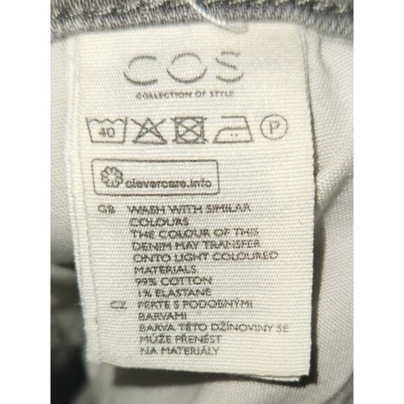 COS Men's Jeans Size 32/34 Regular Fit Gray WashTapered Leg Mid Rise Button Fly - Picture 5 of 6